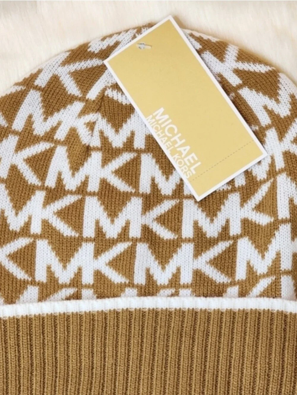 Michael Kors Women's Bordered Logo Cuff Beanie